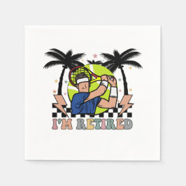 Tennis-gepensioneerde speler voor feest servet