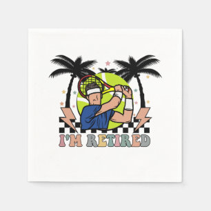 Tennis-gepensioneerde speler voor feest servet