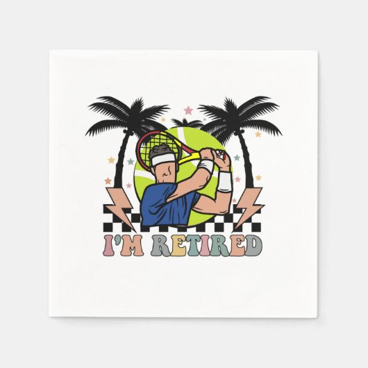Tennis-gepensioneerde speler voor feest servet (Voorkant)