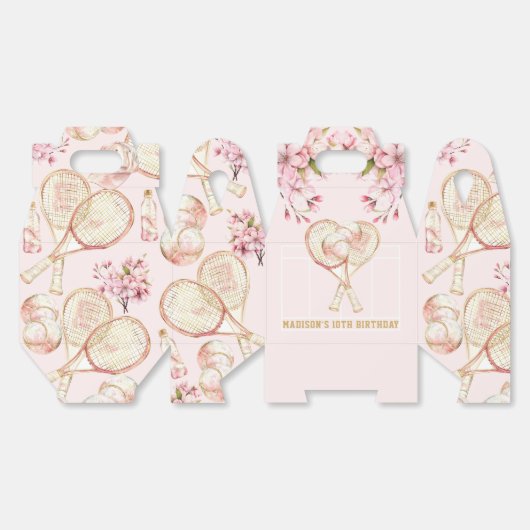 Tennis Gepersonaliseerd Meisje Verjaardag Bedankdoosjes (Ongevouwen)