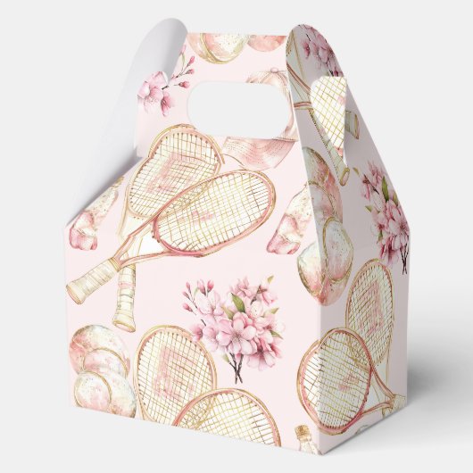 Tennis Gepersonaliseerd Meisje Verjaardag Bedankdoosjes (Achterkant)