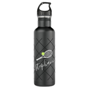 Tennis Gepersonaliseerde Elegant Script Name Waterfles