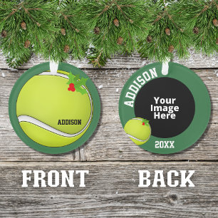 Tennis Gepersonaliseerde foto Kerstmis Ornament