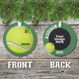 Tennis Gepersonaliseerde foto Kerstmis Ornament