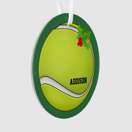Tennis Gepersonaliseerde foto Kerstmis Ornament (voorkant)
