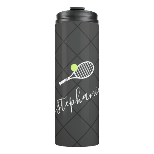 Tennis Gepersonaliseerde het Monogram van de Naam  Thermosbeker (Voorkant)