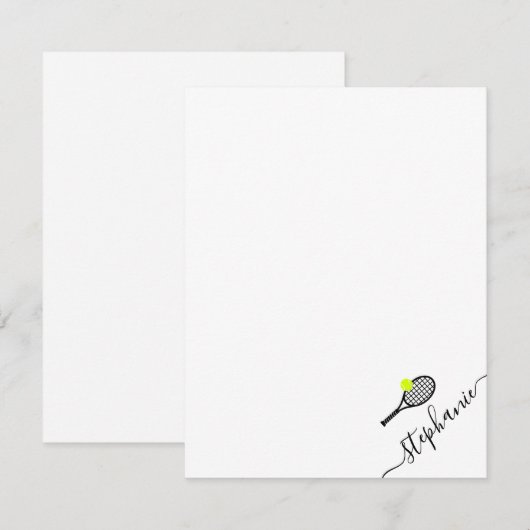 Tennis - Gepersonaliseerde naam Notitiekaartje (Voorkant / Achterkant)