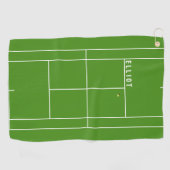 Tennis gepersonaliseerde naam of monogram golfhanddoek (Horizontaal)