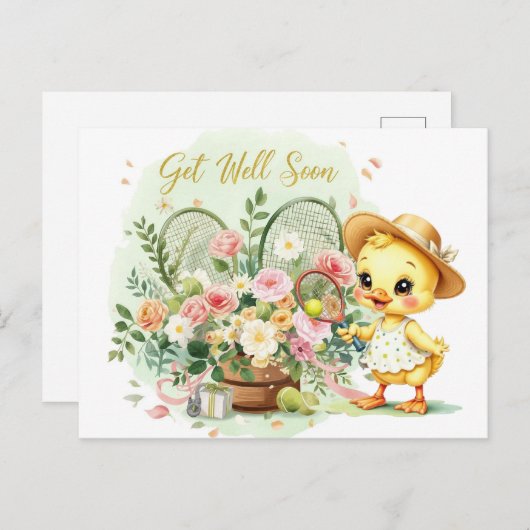 TENNIS Get well soon for Duck Lover  Briefkaart (Voorkant / Achterkant)