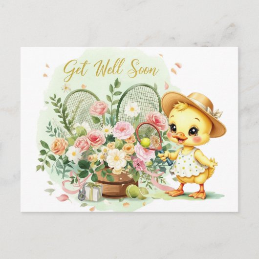 TENNIS Get well soon for Duck Lover Briefkaart (Voorkant)