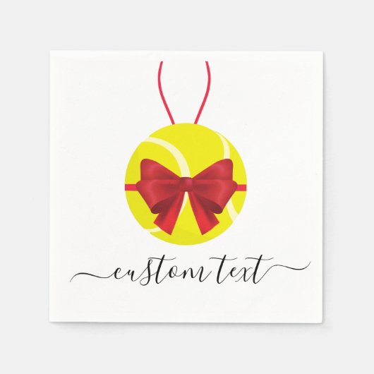 Tennis Gift Ball-kerstfeest Aangepaste tekstsport Servet (Voorkant)