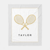 Tennis Gift Chique Goud en Zwart Custom Fleece Deken (Voorkant)