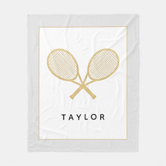 Tennis Gift Chique Goud en Zwart Custom Fleece Deken (Voorkant)