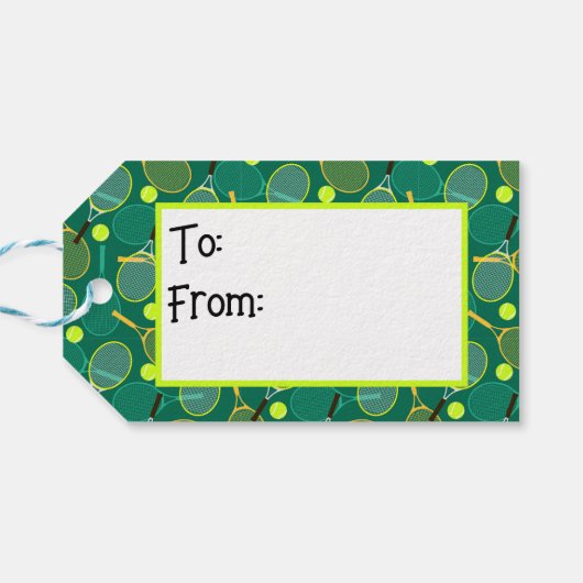 Tennis gift labels cadeaulabel (Achterkant Horizontaal)