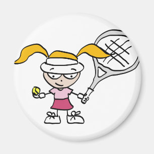 Tennis Gifts en Kaarten met een schattig cartoon m Magneet