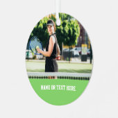 Tennis Gifts For Her Teen Girls Women Player Photo Metalen Ornament (Voorkant links)