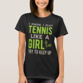 Tennis Girl Funny T-shirt (Voorkant)
