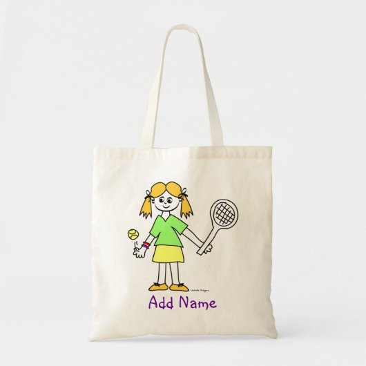 Tennis Girl - Gepersonaliseerd Tote Bag (Voorkant)