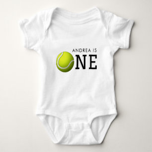 Tennis Girl of Boy 1st Birthday One Personalized Romper