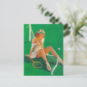 Tennis Girl Pin Up Briefkaart (Staand voorkant)