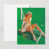 Tennis Girl Pin Up Briefkaart (Voorkant / Achterkant)