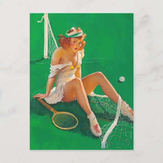 Tennis Girl Pin Up Briefkaart (Voorkant)