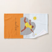 Tennis Girl Player Clay Court Kawaii Sun Kind Name Handdoek (Handdoek)