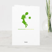 Tennis Girl Verjaardag Kaart (Achterkant)