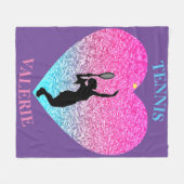 Tennis Girls Fleece Deken w / Gepersonaliseerde na (Voorkant (Horizontaal))