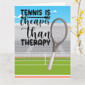 Tennis Goedkoper dan Therapie voor Tennis Player Kaart (Gele Bloem)