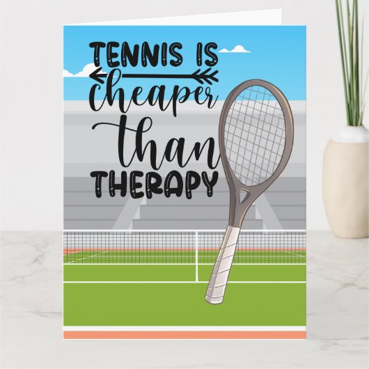 Tennis Goedkoper dan Therapie voor Tennis Player Kaart (Voorkant)
