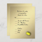 Tennis Gold RSVP met menukeuze (Voorkant / Achterkant)