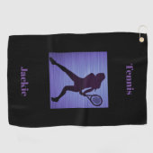 Tennis Golf Handdoek w / Haar naam (Horizontaal)