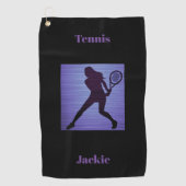 Tennis Golf Handdoek w / Haar naam (Voorkant)