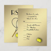 Tennis Goud RSVP met menu keuze (Voorkant / Achterkant)