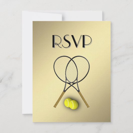 Tennis Goud RSVP met Menu Keuze (Achterkant)