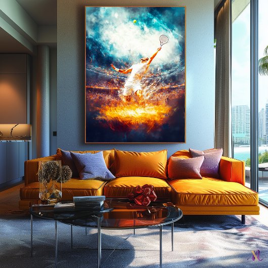 Tennis Grand Slam - Dynamische sportkunst - Kracht Canvas Afdruk