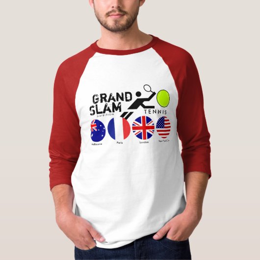 Tennis Grand Slam Four Flags 2 T-Shirt (Voorkant)