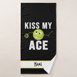 Tennis grappig gezegde voor badhanddoek met tennis