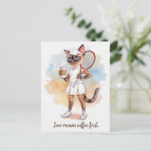 Tennis Grappig Gezegde voor kattenliefhebbers Briefkaart (Staand voorkant)