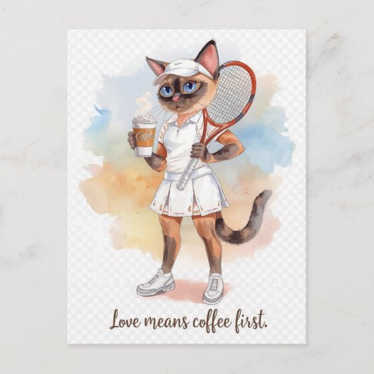 Tennis Grappig Gezegde voor kattenliefhebbers Briefkaart (Voorkant)