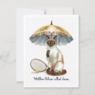 Tennis Grappig Gezegde voor kattenliefhebbers Briefkaart