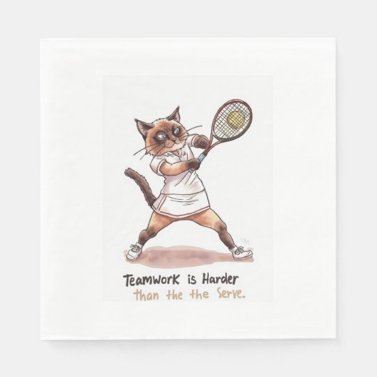 Tennis Grappig Gezegde voor kattenliefhebbers Servet (Voorkant)