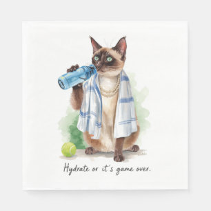 Tennis Grappig Gezegde voor kattenliefhebbers Servet