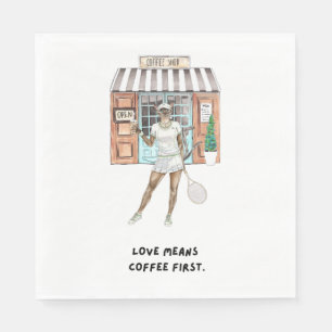 Tennis Grappig Gezegde voor kattenliefhebbers Servet
