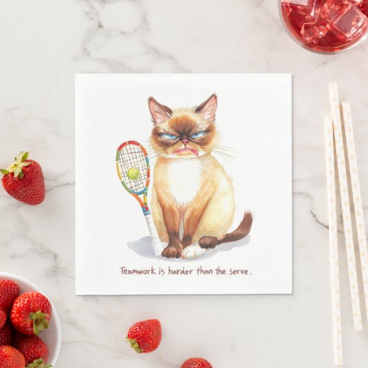Tennis Grappig Gezegde voor kattenliefhebbers Servet (Insitu)