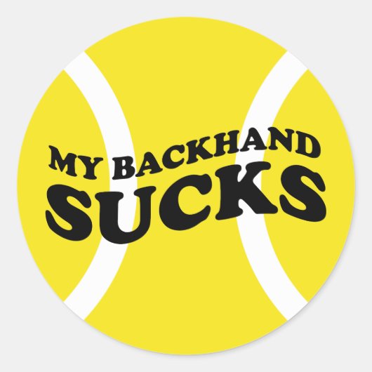 Tennis Grappige Sticker - met humoristische slogan (Voorkant)