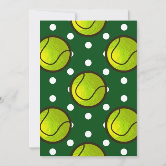 Tennis groene en gele verjaardagsuitnodigingen (Achterkant)