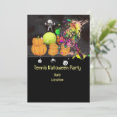 Tennis Halloween Party met tennisbal en spook Kaart (Staand voorkant)