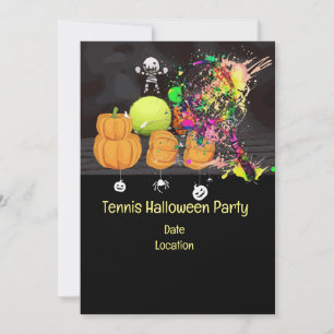 Tennis Halloween Party met tennisbal en spook Kaart